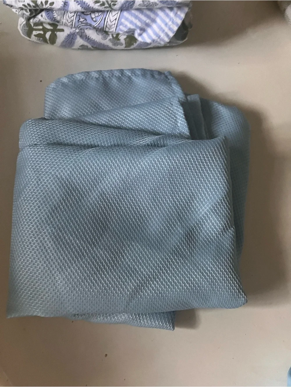 54 by 54  square baby blue tablecloth